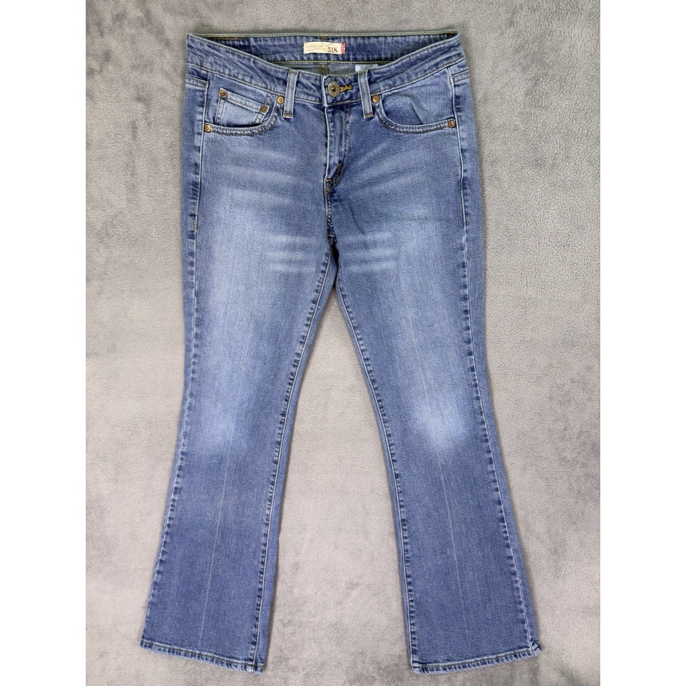 Levis Jeans Womens 7 Juniors Blue Medium Wash Denim 518 Superlow Bootcut Cowgirl